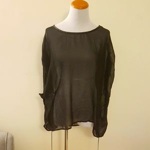NWOT Rudsak Sheer Black Top Ladies Blouse - Small